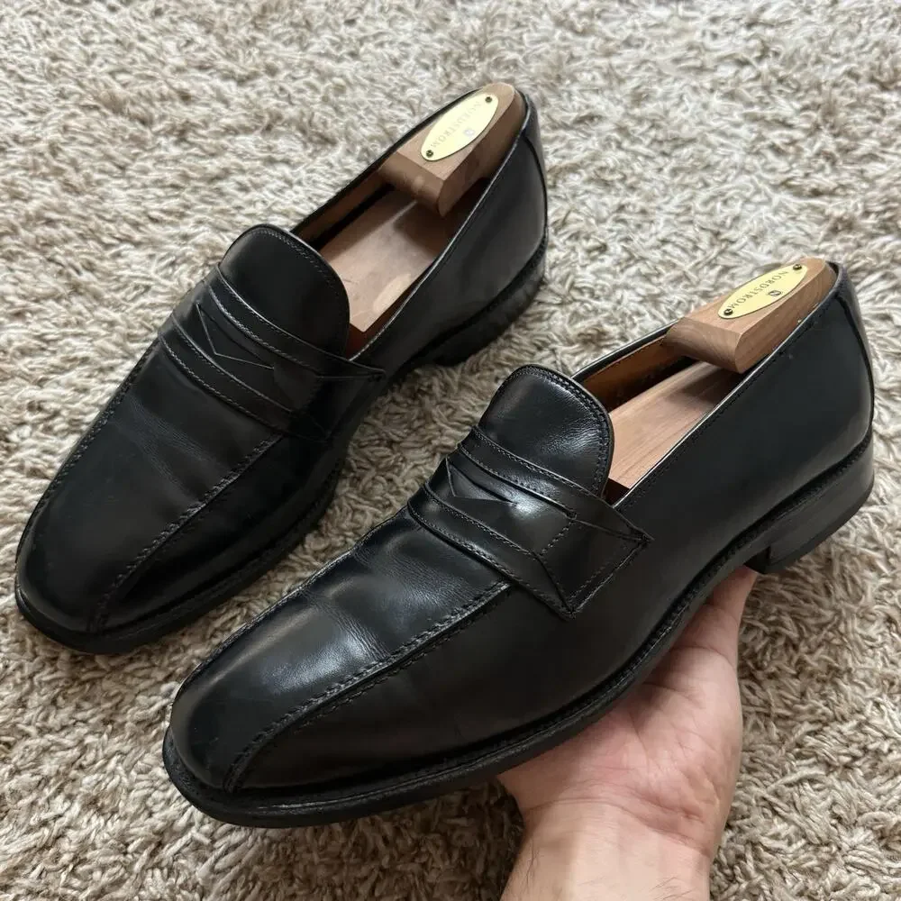 Allen Edmonds USA Sheridan Black Leather Penny Loafers Slip On Men’s Size 8.5 E
